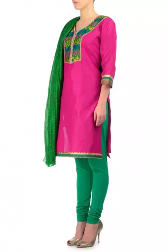 Pink Cotton Silk Kurta