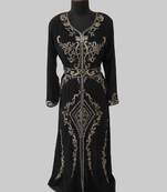 Black color luxurious Full Sleeves Handmade Moroccan Kaftan.