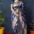 Women's Navy Blue Handloom Faux Banarasi Silk Zari Woven Saree with Blouse