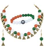 Iranga/tricolour/national flag necklace set with bracelet handmade fashion jewellery for independence day/republic day