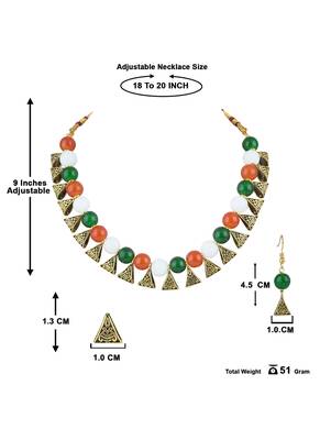Iranga/tricolour/national flag necklace set with bracelet handmade fashion jewellery for independence day/republic day 5