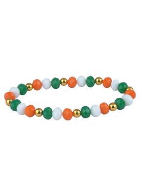 Tiranga/national flag necklace set with peacock pendant & bracelet handmade jewellery for independence /republic day 3