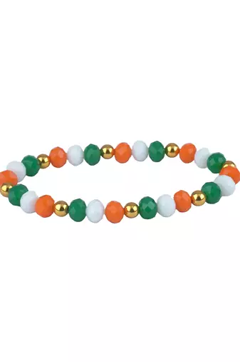 Tiranga/national flag necklace set with peacock pendant & bracelet handmade jewellery for independence /republic day