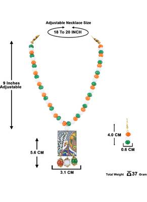 Tiranga/national flag necklace set with peacock pendant & bracelet handmade jewellery for independence /republic day 5