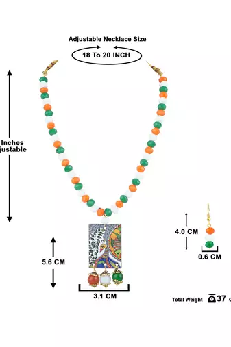 Tiranga/national flag necklace set with peacock pendant & bracelet handmade jewellery for independence /republic day