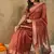 Rust Color Weaving Work Cotton Organza Saree With Blouse