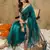Teal Color Weaving Work Cotton Organza Saree With Blouse