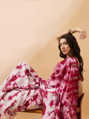 Red Color Weaving Work Cotton Blend Saree With Blouse 1