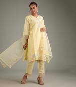 Cornsilk embroidered suit set