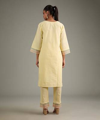 Cornsilk embroidered suit set 2