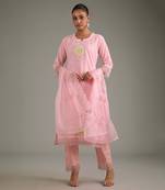 Pink embroidered suit set