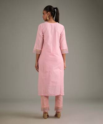 Pink embroidered suit set 2