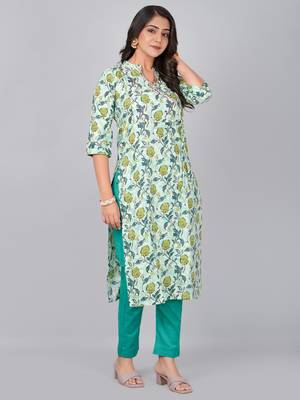 Pista printed stand collar neck with pant 2
