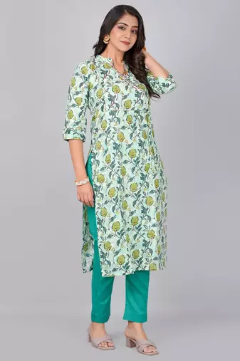 Pista printed stand collar neck with pant