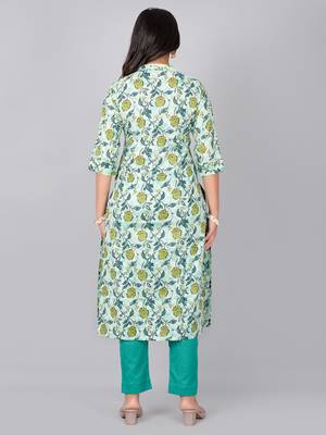 Pista printed stand collar neck with pant 3