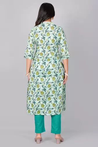 Pista printed stand collar neck with pant