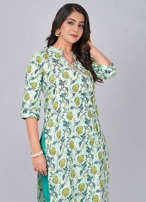 Pista printed stand collar neck with pant 4