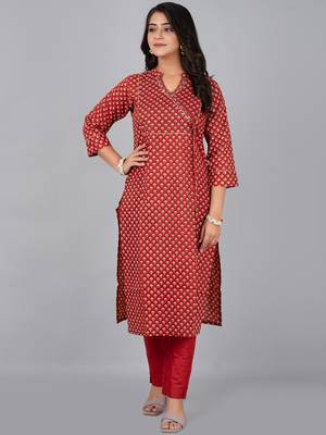 Straight kurta with stand coller neck & pant 1
