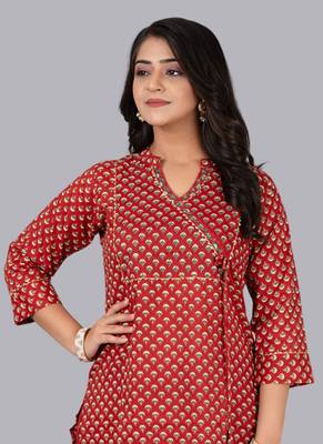 Straight kurta with stand coller neck & pant 4