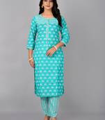 Straight kurta with printed pant