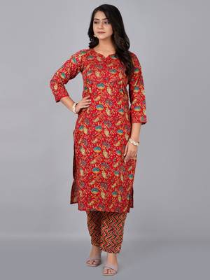 Straight kurta with thread work at neck & pant 1