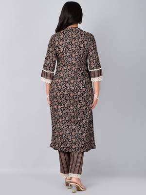 Straight kurta with printed pant 2