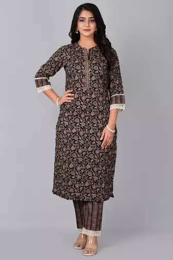 Straight kurta with printed pant