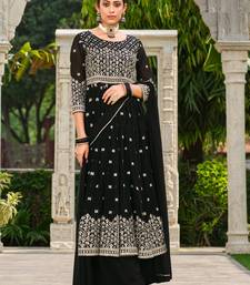 INDIAN PAKISTANI GEORGETTE BLACK SHARARA SALWAR READYMADE EMBROIDERY sequin 