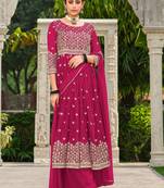 INDIAN PAKISTANI GEORGETTE PINK SHARARA SALWAR READYMADE EMBROIDERY sequin 