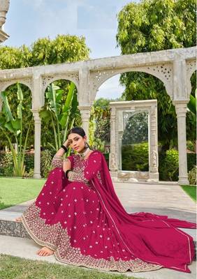 GEORGETTE PINK SHARARA SALWAR READYMADE EMBROIDERY sequin  2