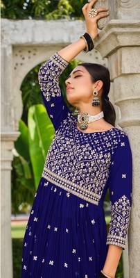 INDIAN PAKISTANI GEORGETTE PINK SHARARA SALWAR READYMADE EMBROIDERY sequin  3