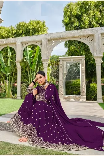 INDIAN PAKISTANI GEORGETTE WINE SHARARA SALWAR READYMADE EMBROIDERY sequin 
