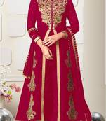 INDIAN PAKISTANI GEORGETTE PINK ANARKALI KOTI SALWAR READYMADE EMBROIDERY sequin 