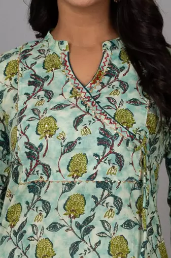 Pista printed stand collar neck with pant