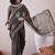 women grey linen dabu printed saree