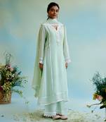 Green Pant Muslin Embellished Kurta Set