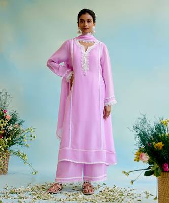 Lilac glory organza Kurta Set 1