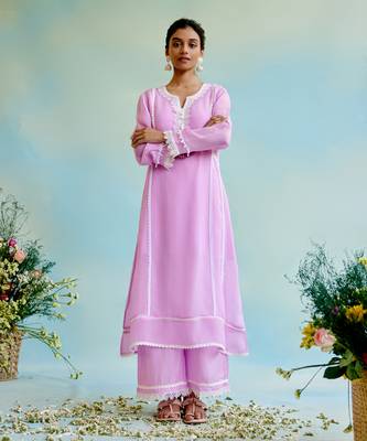 Lilac glory organza Kurta Set 2