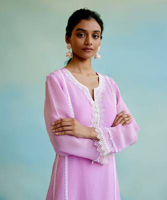 Lilac glory organza Kurta Set 3