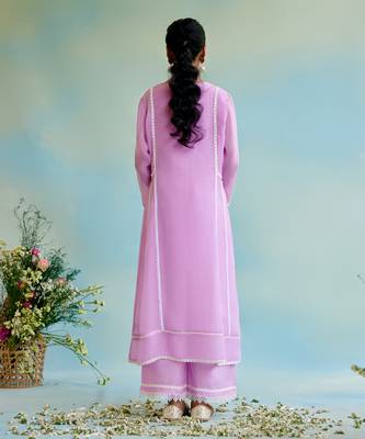 Lilac glory organza Kurta Set 4