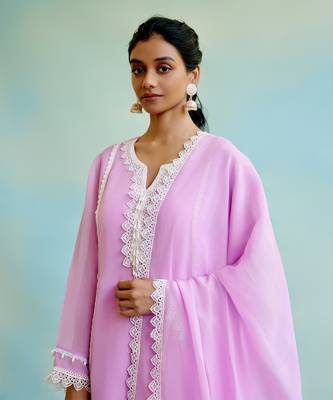 Lilac glory organza Kurta Set 5