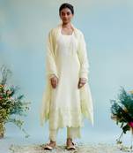Yellow petal cotton kurta Set