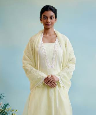 Yellow petal cotton kurta Set 4