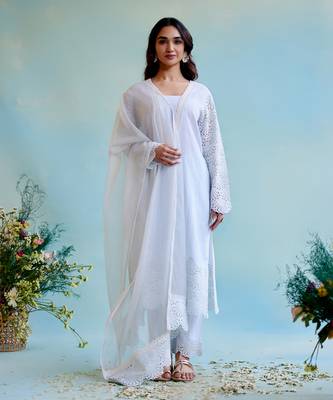 Periwinkle blue cotton kurta Set 1