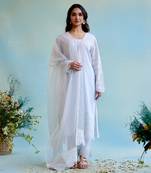 Periwinkle blue cotton kurta Set