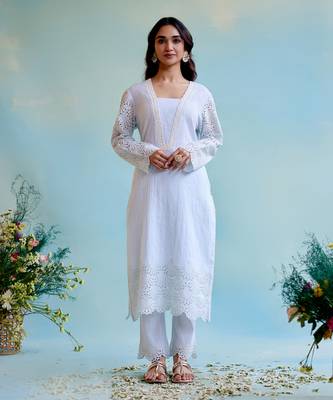 Periwinkle blue cotton kurta Set 2