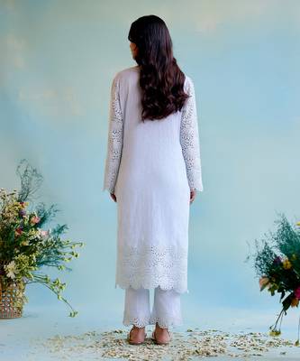 Periwinkle blue cotton kurta Set 4