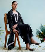Black blossom cotton kurta Set