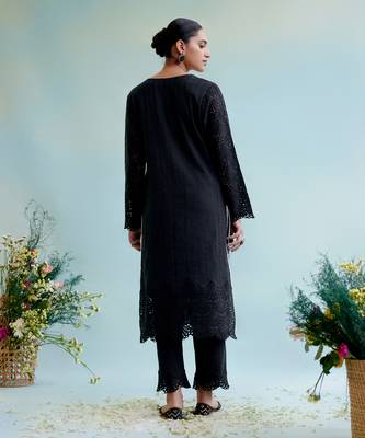 Black blossom cotton kurta Set 5