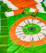 15 august special saree with Rich Digital Printed work in green